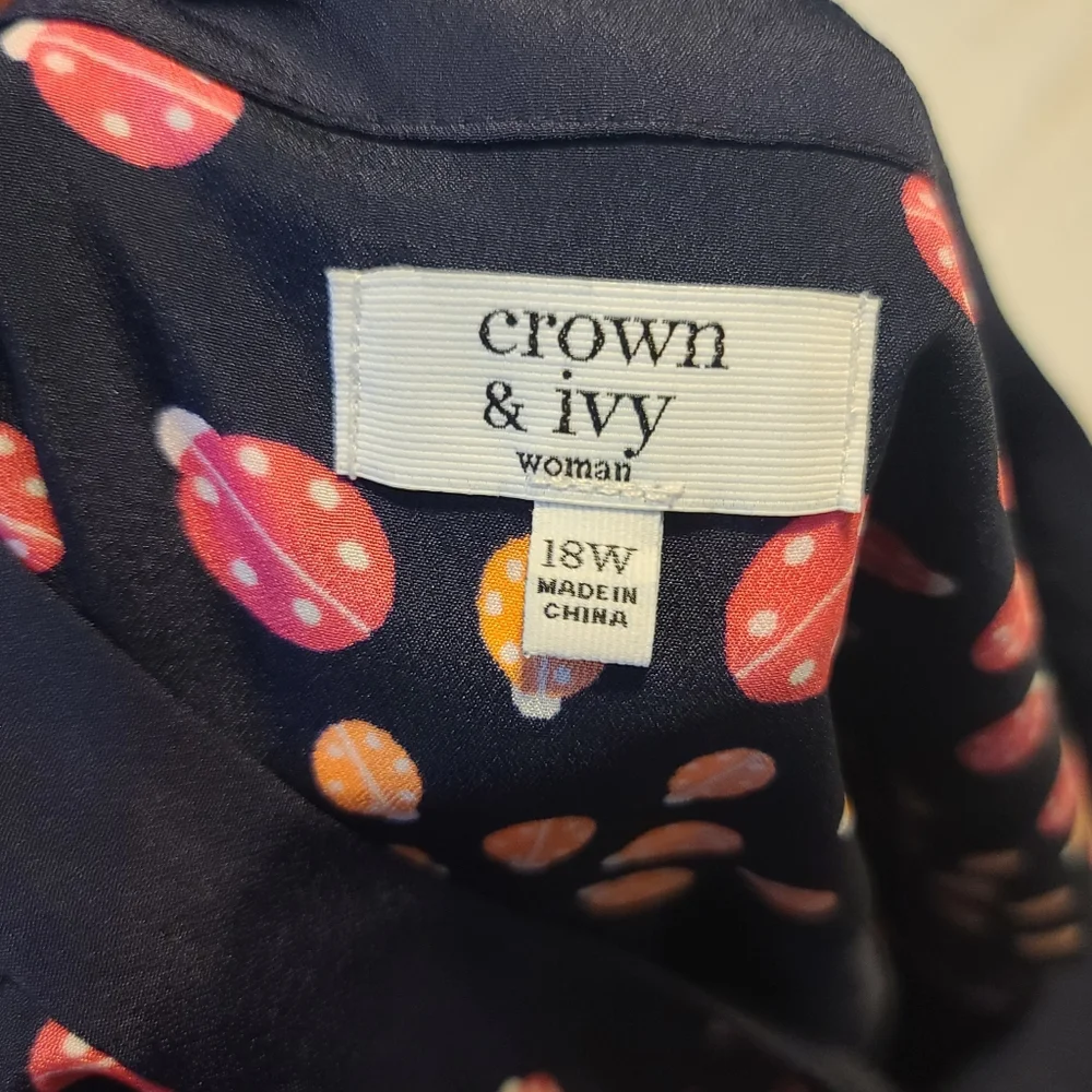 Crown & Ivy Navy Ladybug Dress Sz 18 - Picture 2 of 7